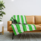 Still life - green stripe Throw Blanket Gallery Image 1