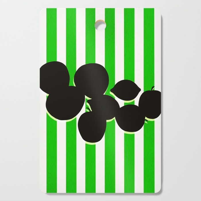 Still life - green stripe Cutting Board Gallery Image 1