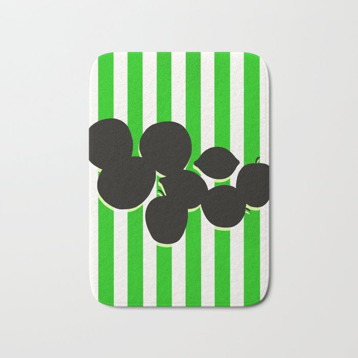 Still life - green stripe Bath Mat Gallery Image 1