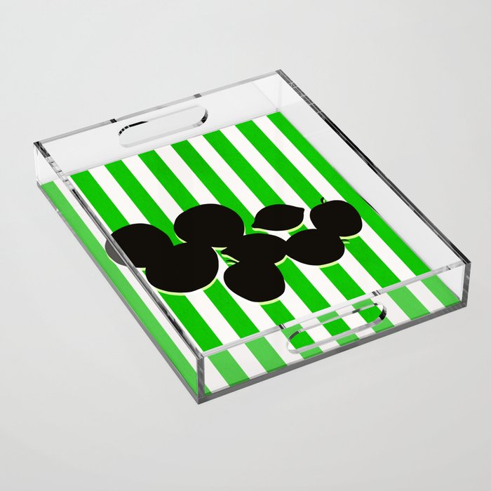 Still life - green stripe Acrylic Tray Gallery Image 1