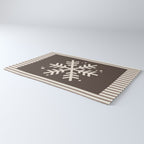 Snowflake Brown Striped Rug Gallery Image 3