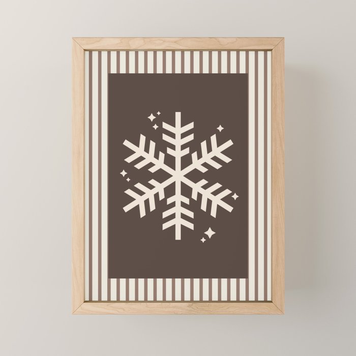 Snowflake Brown Striped Mini Art Print Gallery Image 1