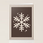 Snowflake Brown Striped Stationery Card Gallery Image 2