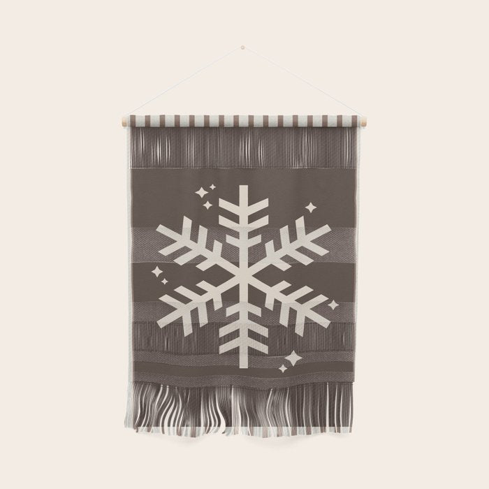 Snowflake Brown Striped Wall Hanging Gallery Image 1