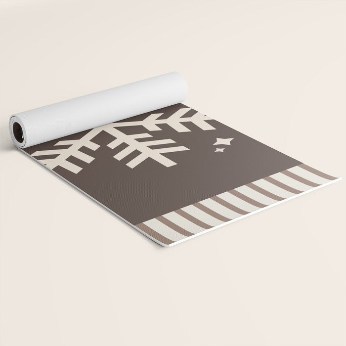 Snowflake Brown Striped Yoga Mat Gallery Image 2