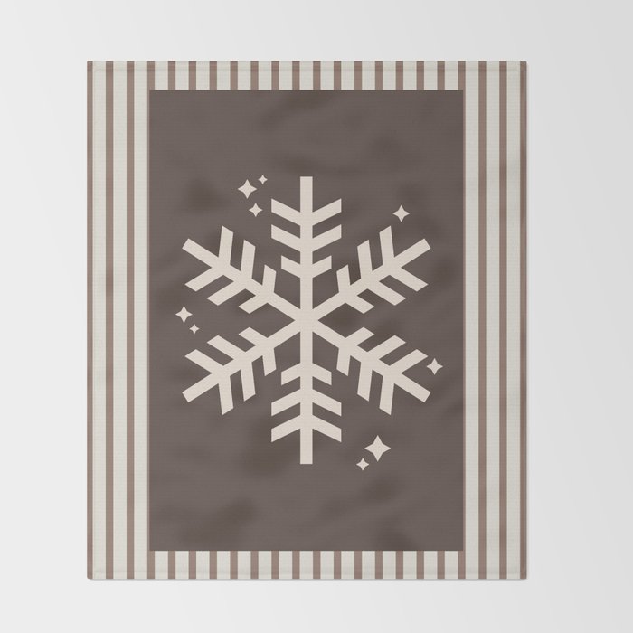 Snowflake Brown Striped Throw Blanket Gallery Image 2