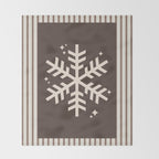 Snowflake Brown Striped Throw Blanket Gallery Image 2