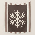 Snowflake Brown Striped Wall Tapestry Gallery Image 4