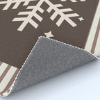 Snowflake Brown Striped Rug Gallery Image 4