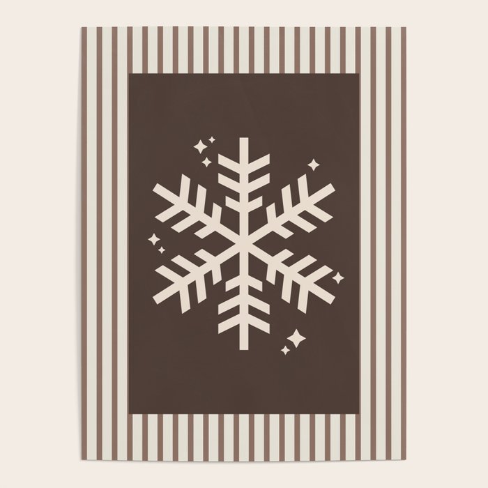 Snowflake Brown Striped Poster Gallery Image 4