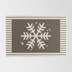 Snowflake Brown Striped Rug Gallery Image 2