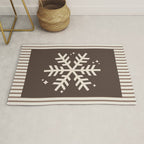Snowflake Brown Striped Rug Gallery Image 1