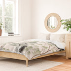 Chinoiserie Blush Pink Blooming Peony Pagoda Bird Garden Pattern Duvet Cover Gallery Image 2