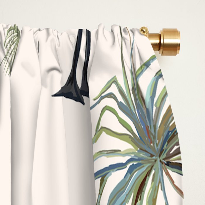 Chinoiserie Blush Pink Blooming Peony Pagoda Bird Garden Pattern Window Curtain Gallery Image 2