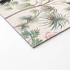 Chinoiserie Blush Pink Blooming Peony Pagoda Bird Garden Pattern Welcome Mat Gallery Image 2