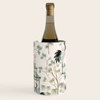 Chinoiserie Blush Pink Blooming Peony Pagoda Bird Garden Pattern Wine Chiller Gallery Image 3