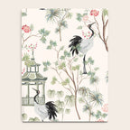 Chinoiserie Blush Pink Blooming Peony Pagoda Bird Garden Pattern Notebook Gallery Image 4