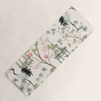 Chinoiserie Blush Pink Blooming Peony Pagoda Bird Garden Pattern Yoga Mat Gallery Image 1