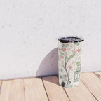 Chinoiserie Blush Pink Blooming Peony Pagoda Bird Garden Pattern Travel Mug Gallery Image 4