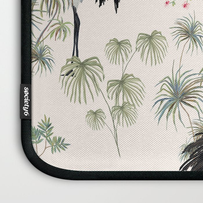 Chinoiserie Blush Pink Blooming Peony Pagoda Bird Garden Pattern Laptop Sleeve Gallery Image 3