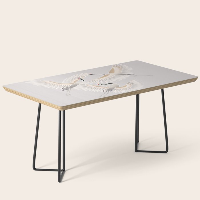 traditional Japanese cranes bright illustration Coffee Table Gallery Image 1