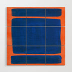 Colourful Field Orange And Blue Wood Wall Art Gallery Image 1