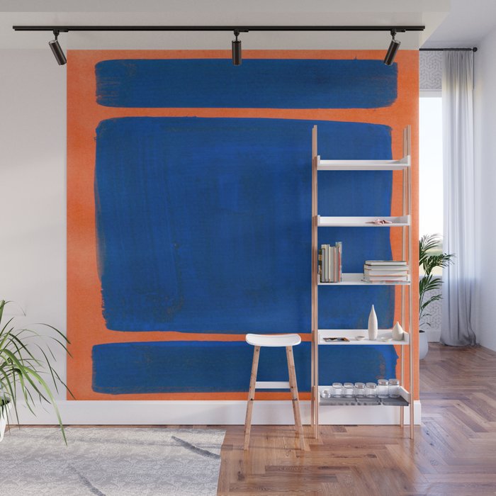 Colourful Field Orange And Blue Wall Mural Gallery Image 1