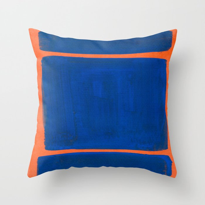 Colourful Field Orange And Blue Throw Pillow Gallery Image 6