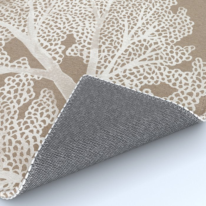 Sea Fan Coral - White on Kraft Rug Gallery Image 4