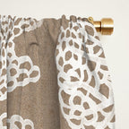 Sea Fan Coral - White on Kraft Window Curtain Gallery Image 2