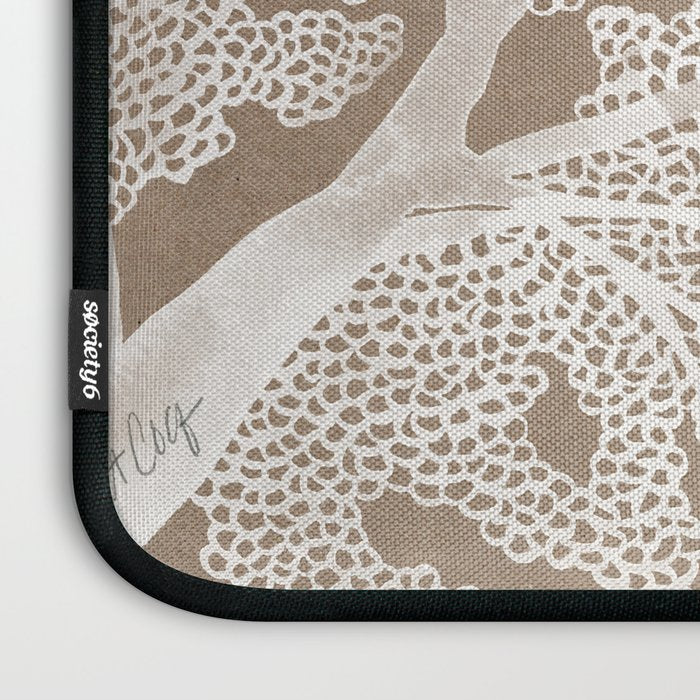Sea Fan Coral - White on Kraft Laptop Sleeve Gallery Image 3