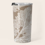 Sea Fan Coral - White on Kraft Travel Mug Gallery Image 3