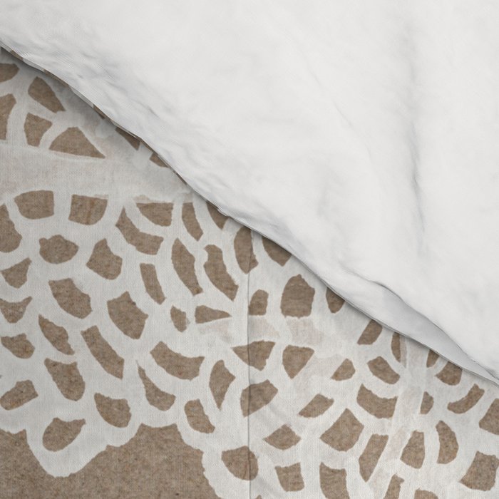 Sea Fan Coral - White on Kraft Comforter Gallery Image 4