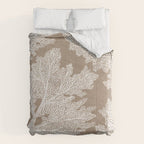 Sea Fan Coral - White on Kraft Comforter Gallery Image 6