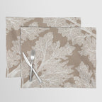 Sea Fan Coral - White on Kraft Placemat Gallery Image 1