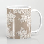 Sea Fan Coral - White on Kraft Coffee Mug Gallery Image 1