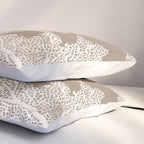 Sea Fan Coral - White on Kraft Pillow Sham Gallery Image 3