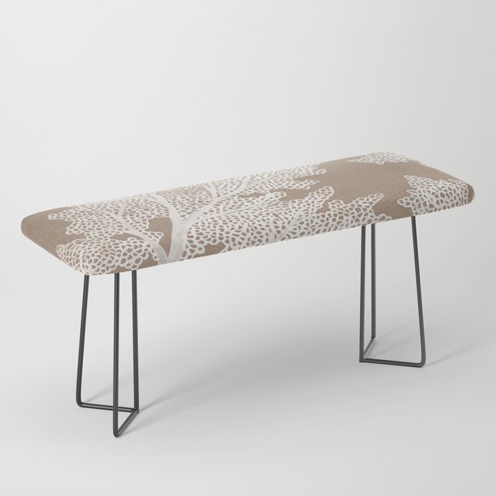 Sea Fan Coral - White on Kraft Bench Gallery Image 1