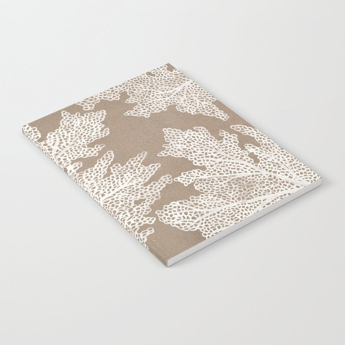 Sea Fan Coral - White on Kraft Notebook Gallery Image 2
