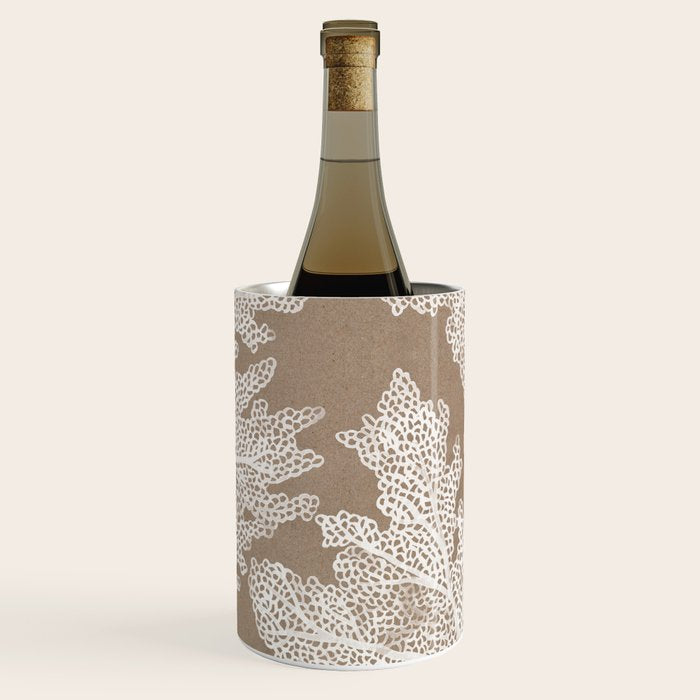 Sea Fan Coral - White on Kraft Wine Chiller Gallery Image 3