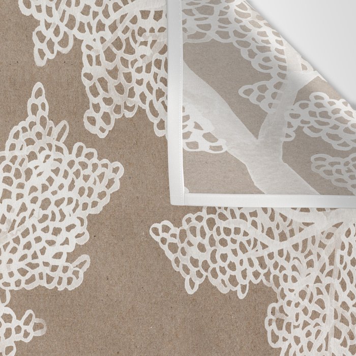 Sea Fan Coral - White on Kraft Wall Tapestry Gallery Image 3
