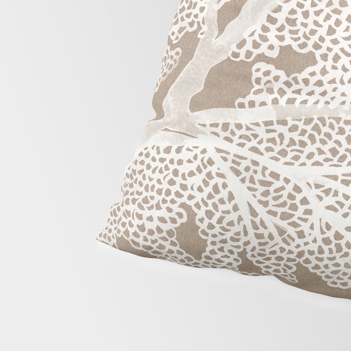 Sea Fan Coral - White on Kraft Pillow Sham Gallery Image 4