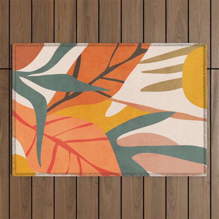 Abstract Art Jungle 5 Outdoor Rug Gallery Image 1