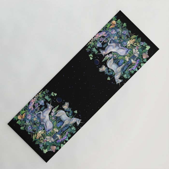 Unicorns Magical Rose Garden Yoga Mat Gallery Image 1