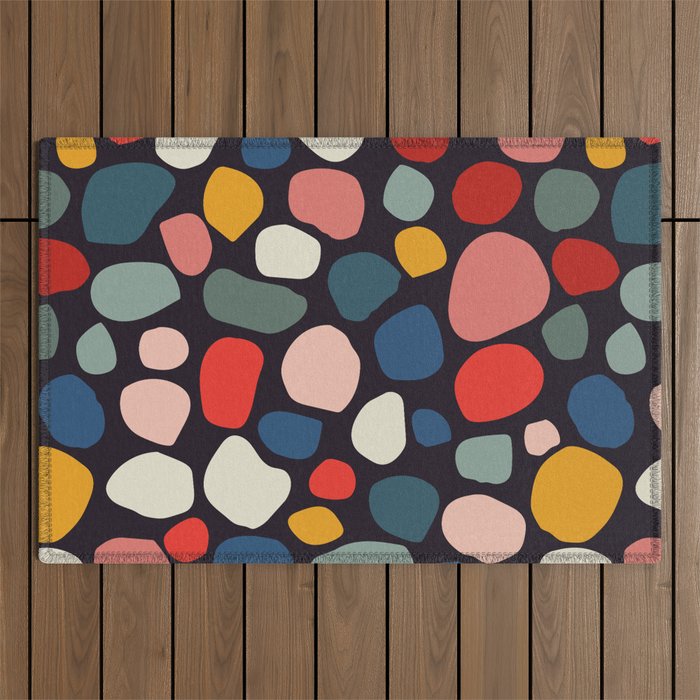 Pebbles abstract pattern Outdoor Rug Gallery Image 1