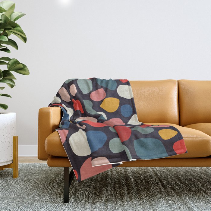 Pebbles abstract pattern Throw Blanket Gallery Image 1