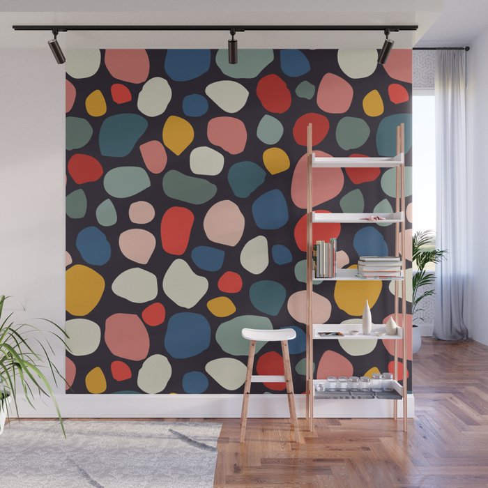 Pebbles abstract pattern Wall Mural Gallery Image 1