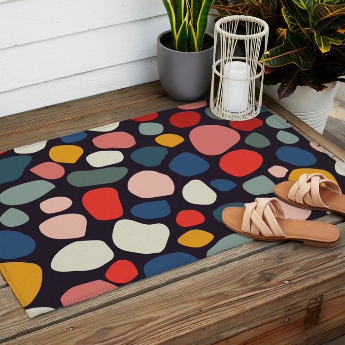 Pebbles abstract pattern Outdoor Rug Gallery Image 2