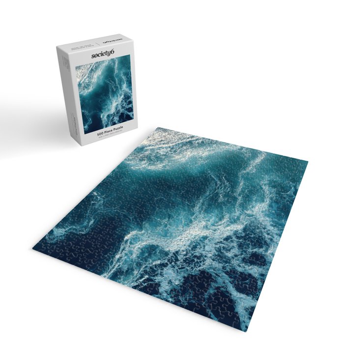 Celestial Currents Aerial Abstract of Ocean Foam Jigsaw Puzzle Gallery Image 2