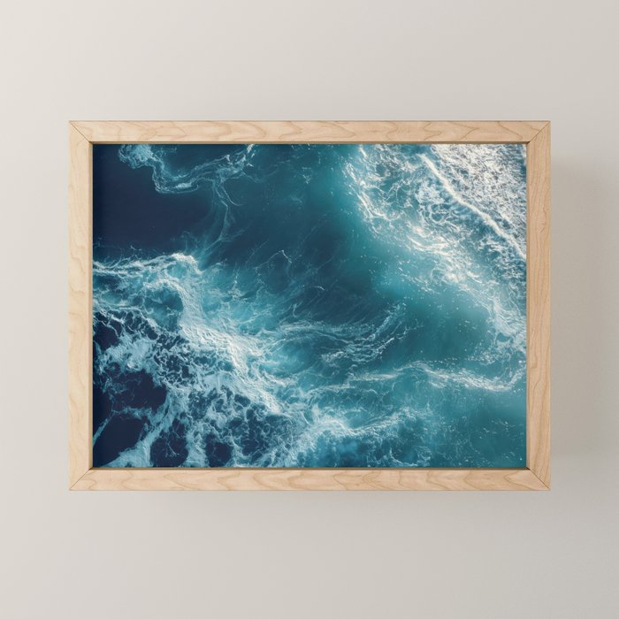 Celestial Currents Aerial Abstract of Ocean Foam Mini Art Print Gallery Image 1